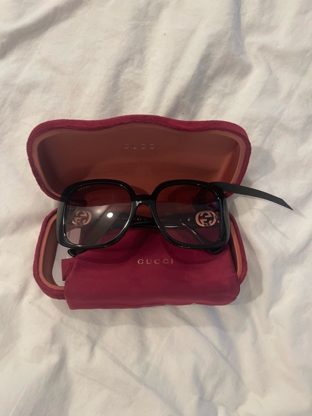 Gucci Black Oversized Square Women’s Sunglasses